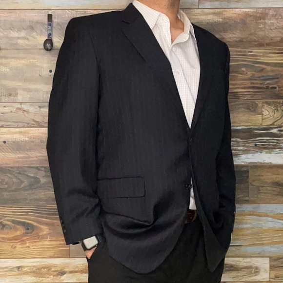 NWT Jos. A. Bank Executive Collection Wool Black Striped...